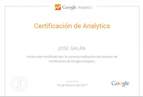 google analytics certificado