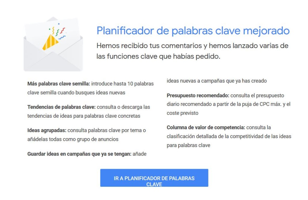 Nueva versión del Planificador de Palabras Clave de Google Nueva versión del Planificador de Palabras Clave de Google