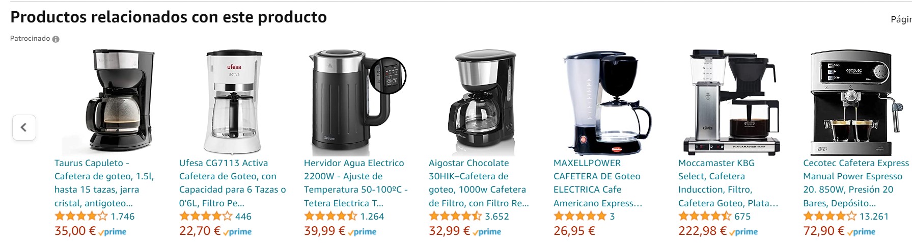 productos relacionados amazon