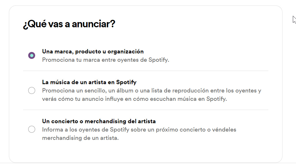 posibilidades spotify publicidad