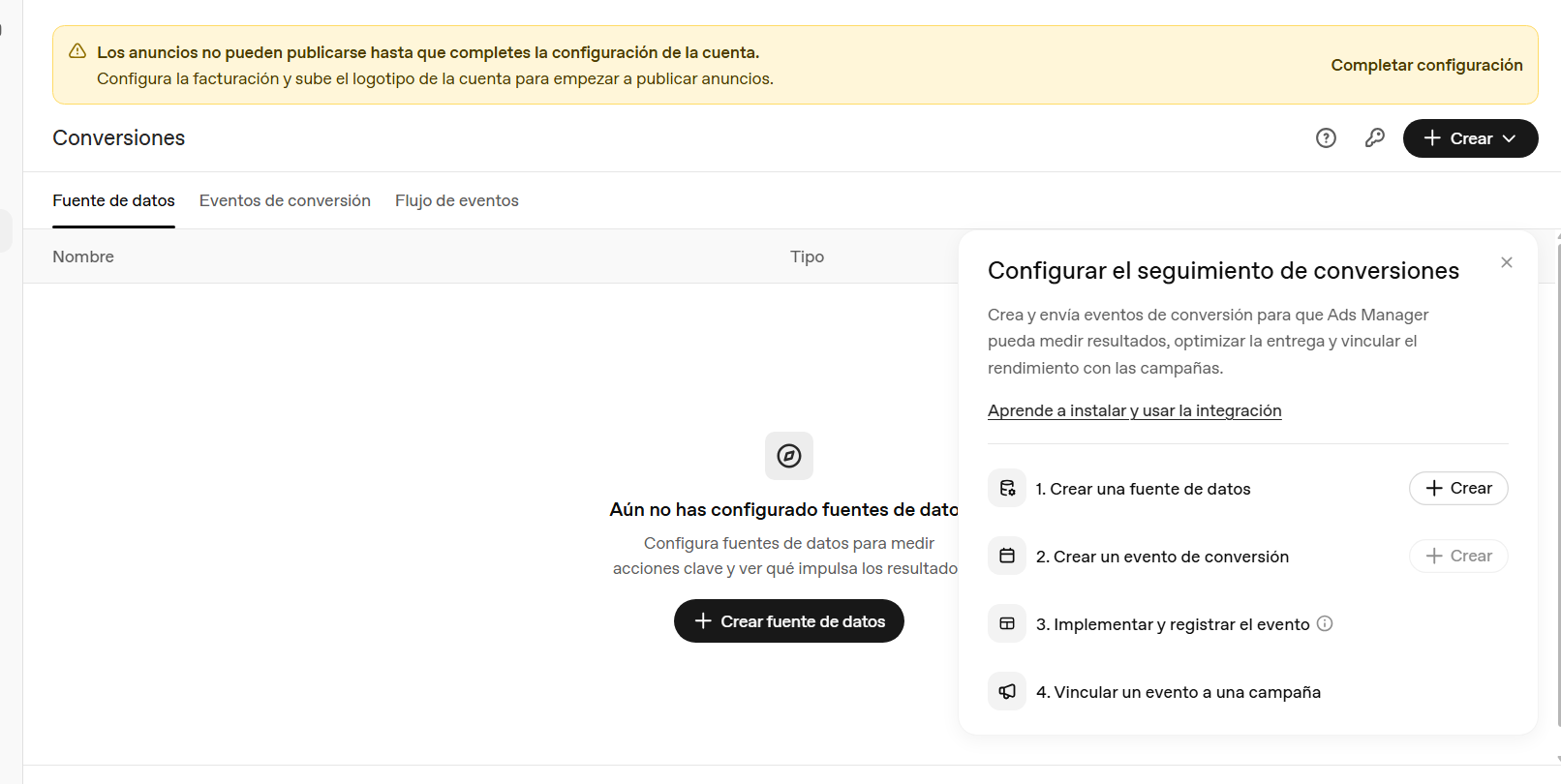 Configurar conversiones en ChatGPT Ads Manager